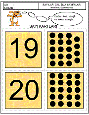 anaokulu sayı kart oyunu